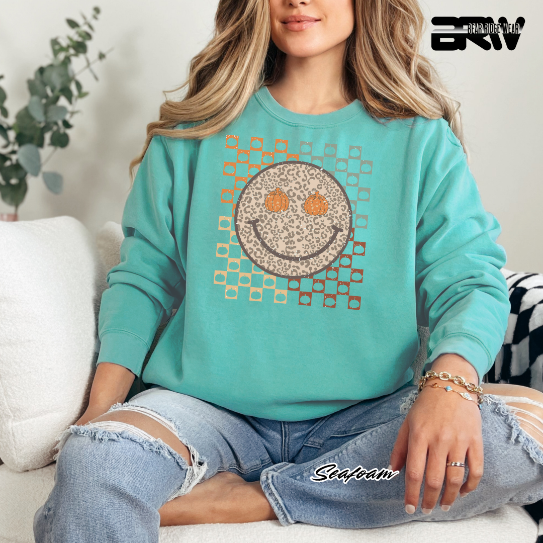 'Happy Face Pumpkin Eyes' Fall Long Sleeve Tee