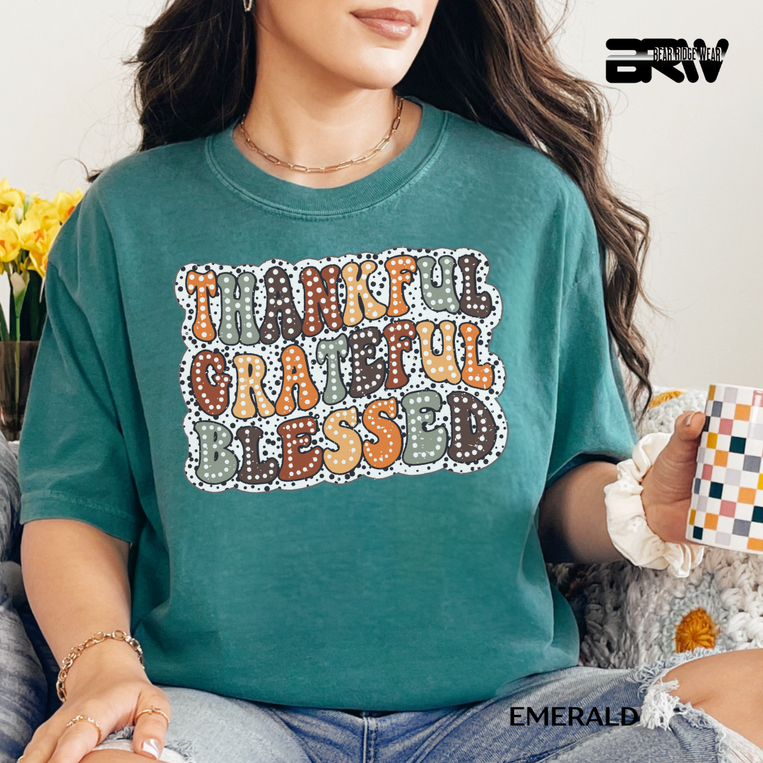 'Thankful Grateful Blessed' Fall Tee