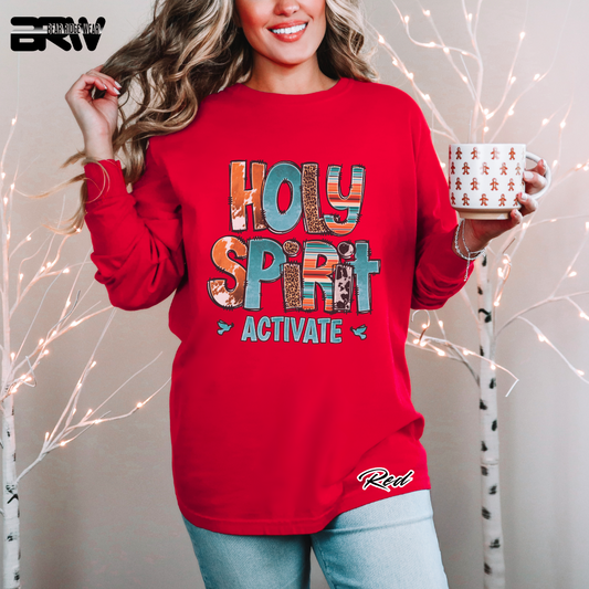 'Holy Spirit Activate' Faith Long-Sleeve Tee