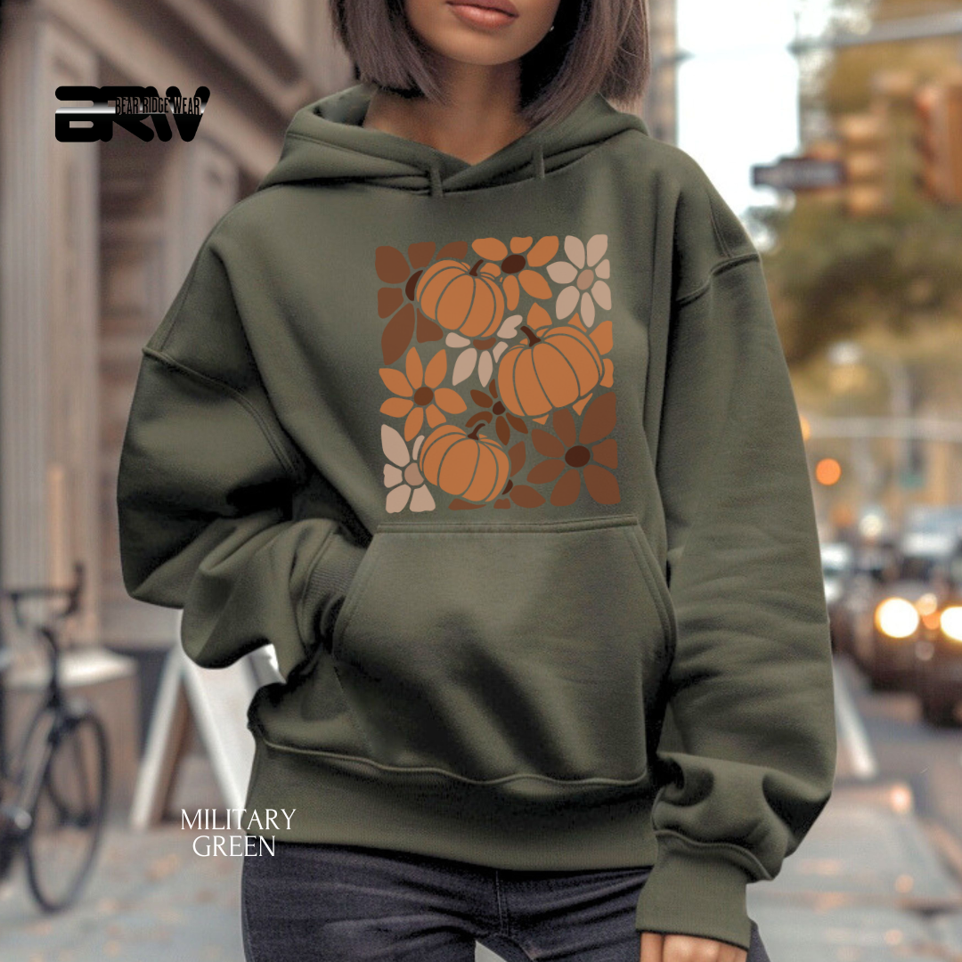 'Boho Floral Pumpkin' Fall Hoodies