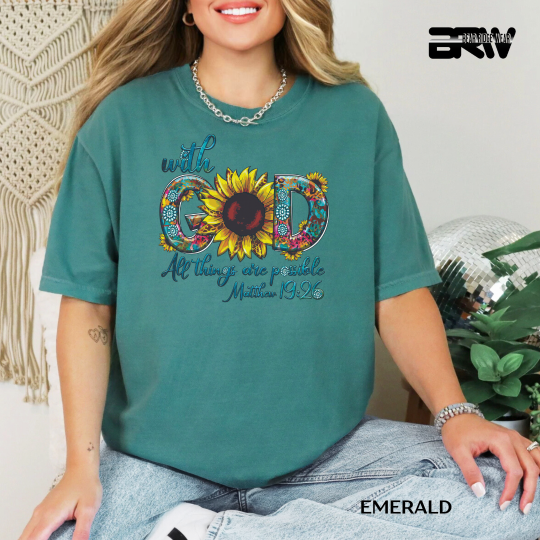 'With God All Things Are Possible' Faith Tee