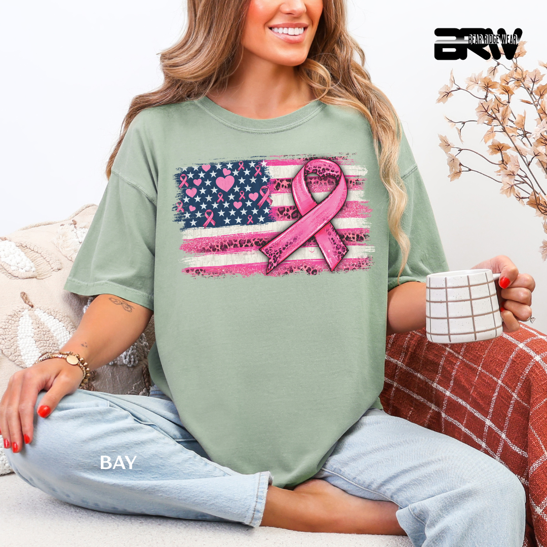 'Breast Cancer-Flag' Awareness Tee