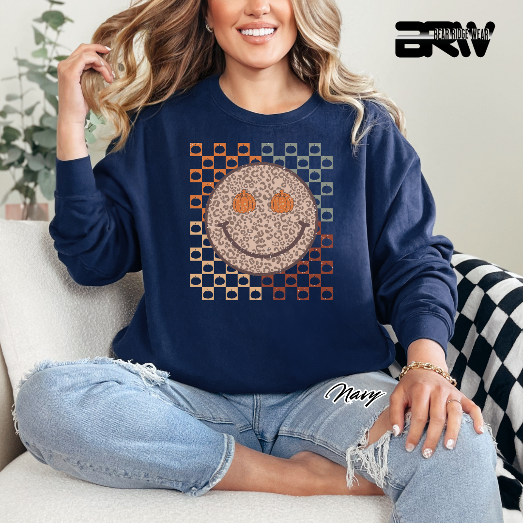 'Happy Face Pumpkin Eyes' Fall Long Sleeve Tee
