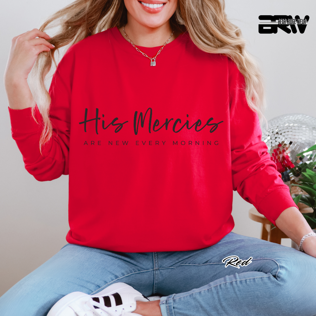 'His Mercies Are New Every Morning' Faith Long-Sleeve Tee