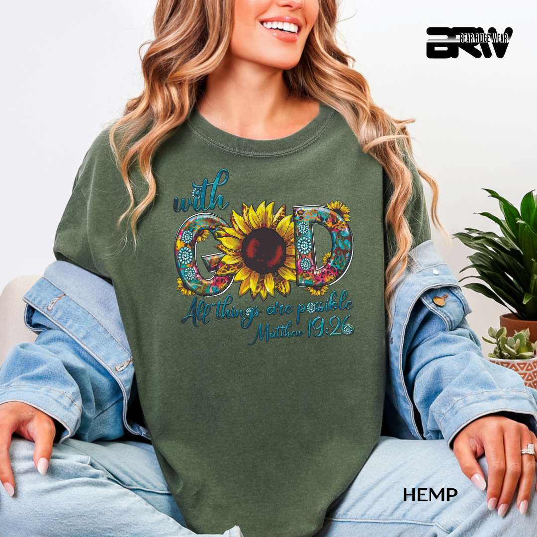 'With God All Things Are Possible' Faith Tee