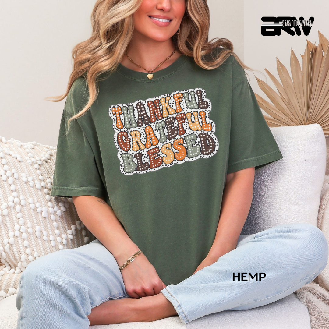 'Thankful Grateful Blessed' Fall Tee