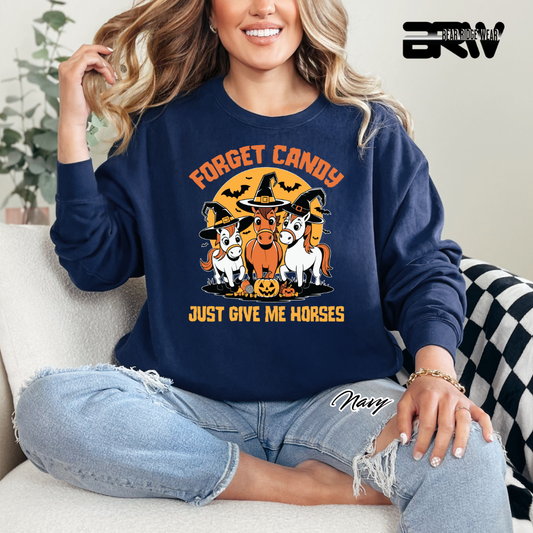 'Forget Candy-Horses' Fall Long Sleeve Tee