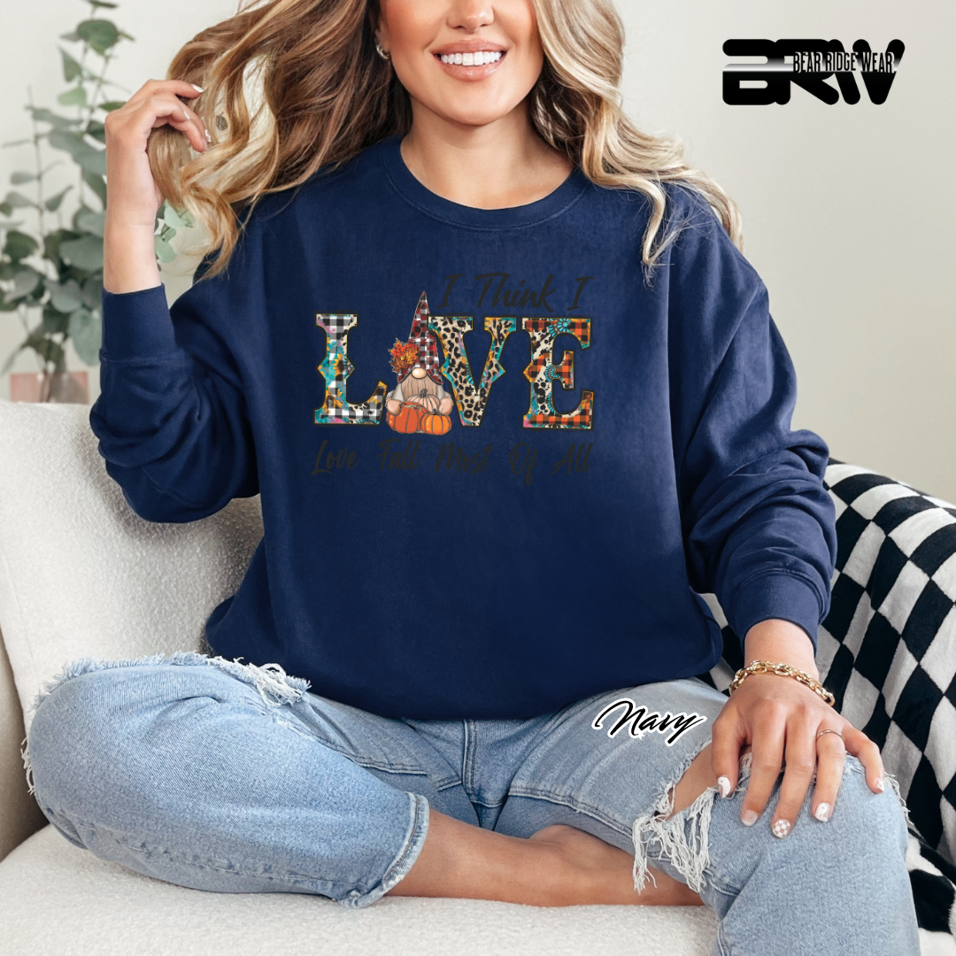 'Love Fall Most Of All-Gnome' Fall Long Sleeve Tee