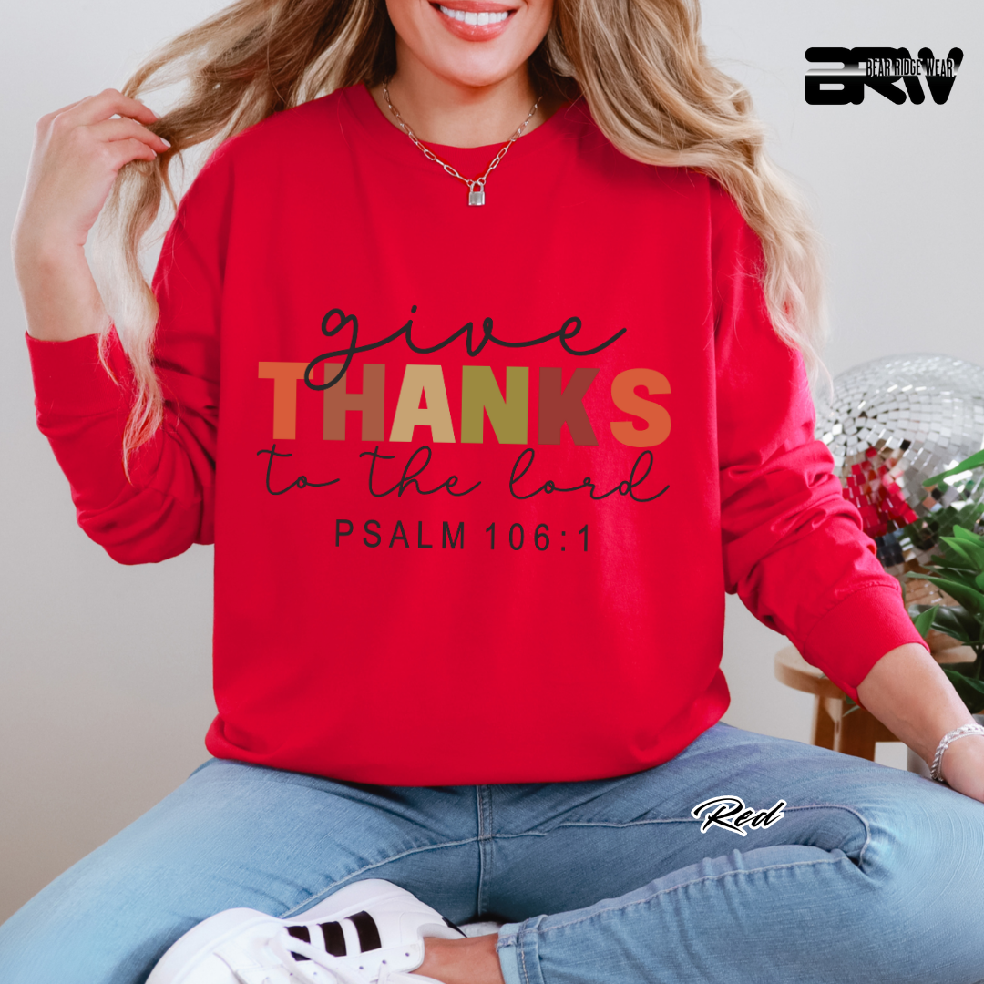 'Give Thanks To The Lord' Faith Long-Sleeve Tee