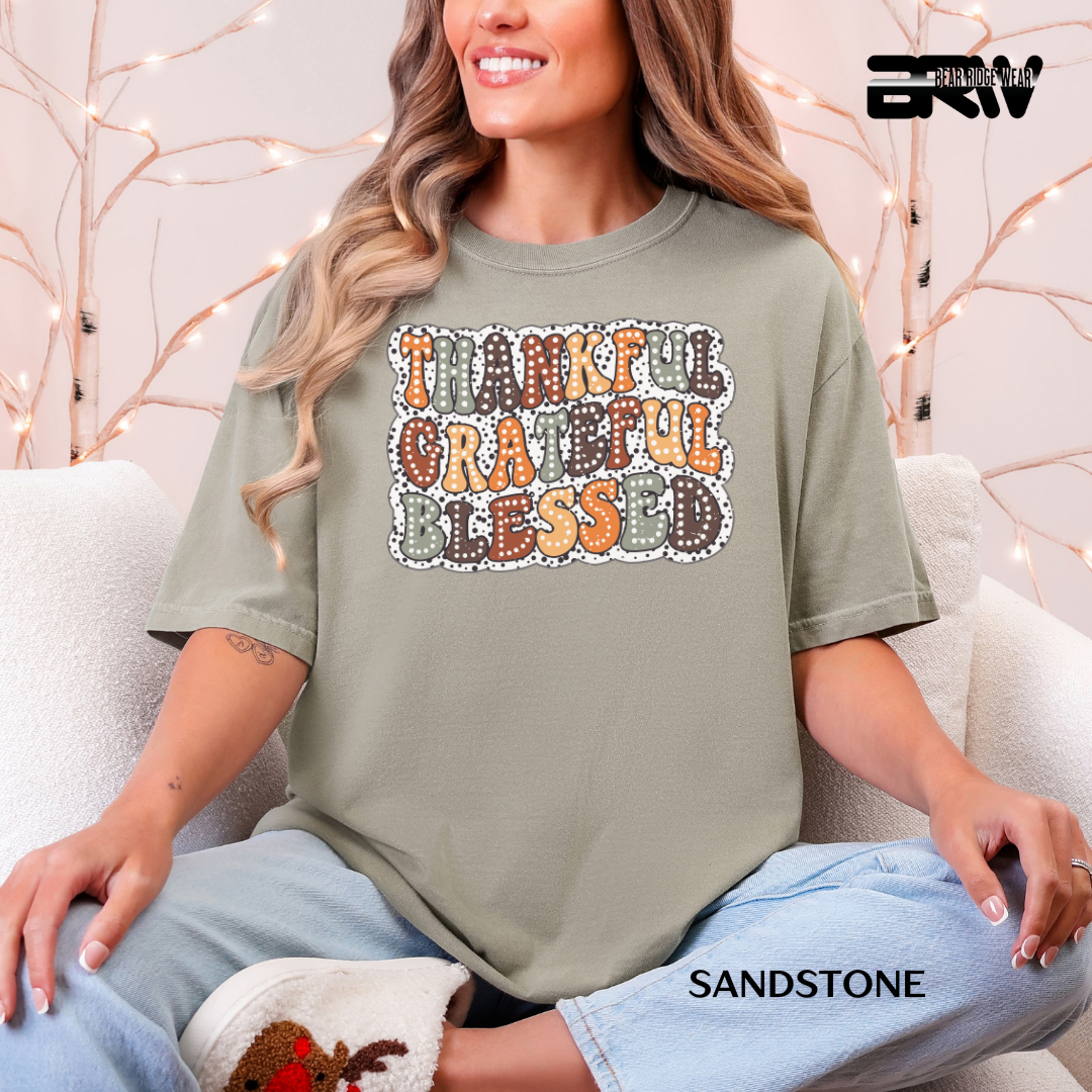 'Thankful Grateful Blessed' Fall Tee