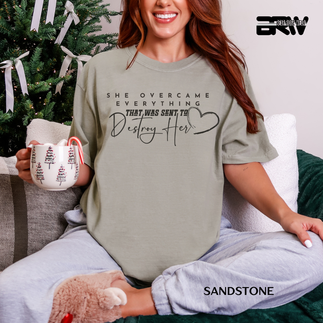 'She Over Came-Black' Faith Tee