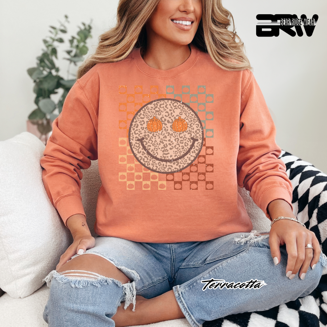 'Happy Face Pumpkin Eyes' Fall Long Sleeve Tee