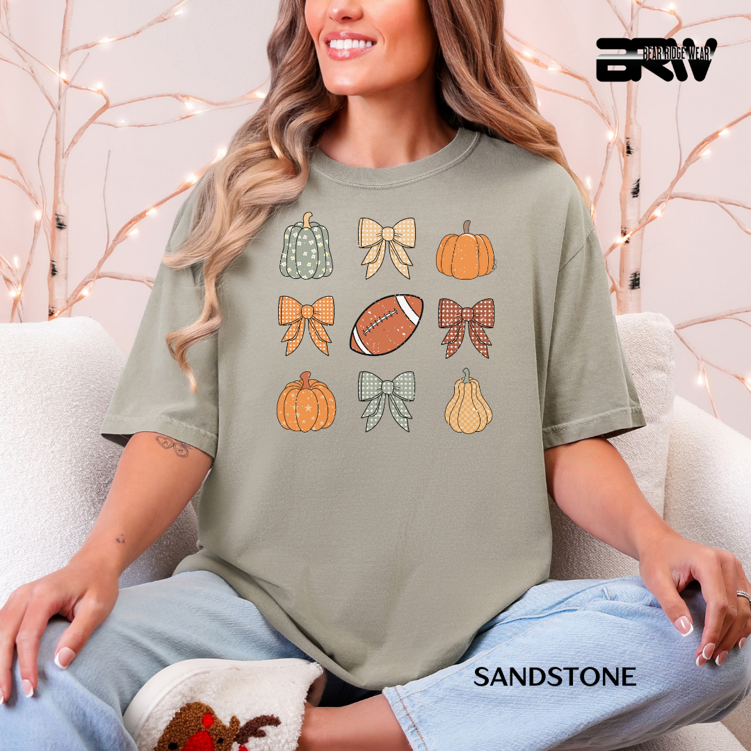 'Pumpkin Distressed Football' Fall Tee