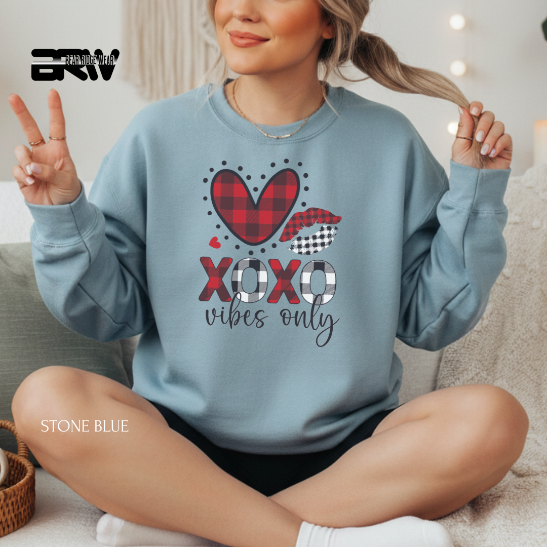 'XOXO Vibes Only' Valentine's Crewneck Sweatshirt