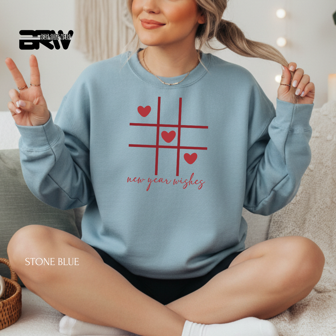 'New Year Wishes' Valentine's Crewneck Sweatshirt