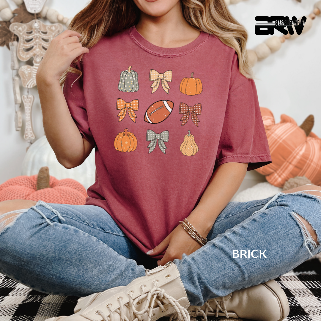 'Pumpkin Distressed Football' Fall Tee