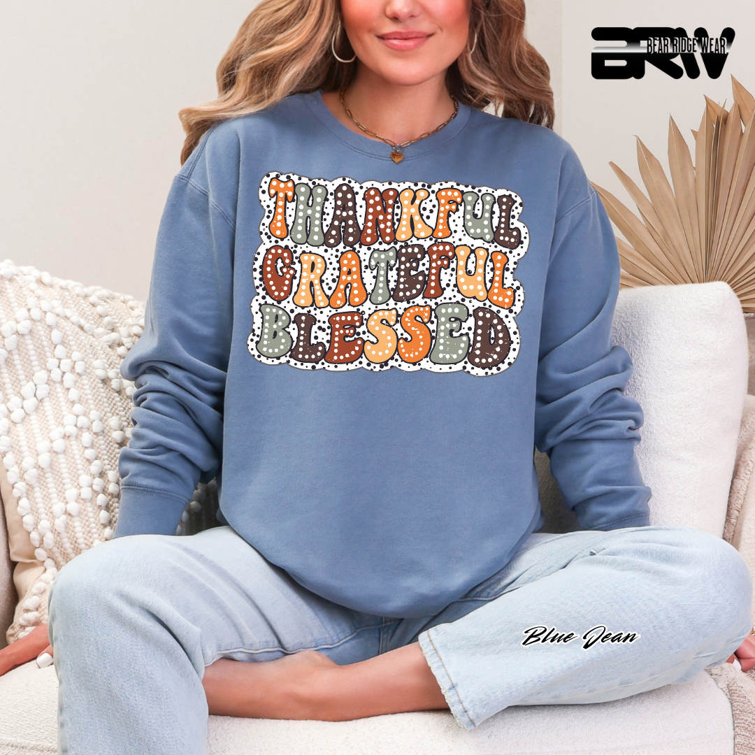 'Thankful Grateful Blessed' Fall Long Sleeve Tee