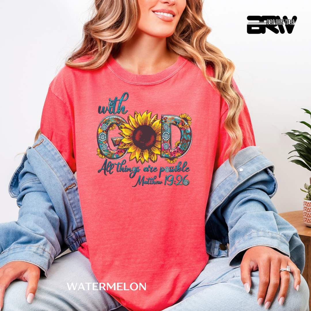 'With God All Things Are Possible' Faith Tee
