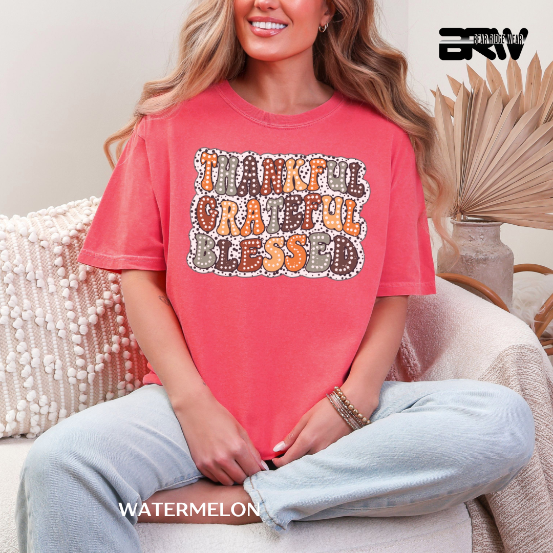 'Thankful Grateful Blessed' Fall Tee