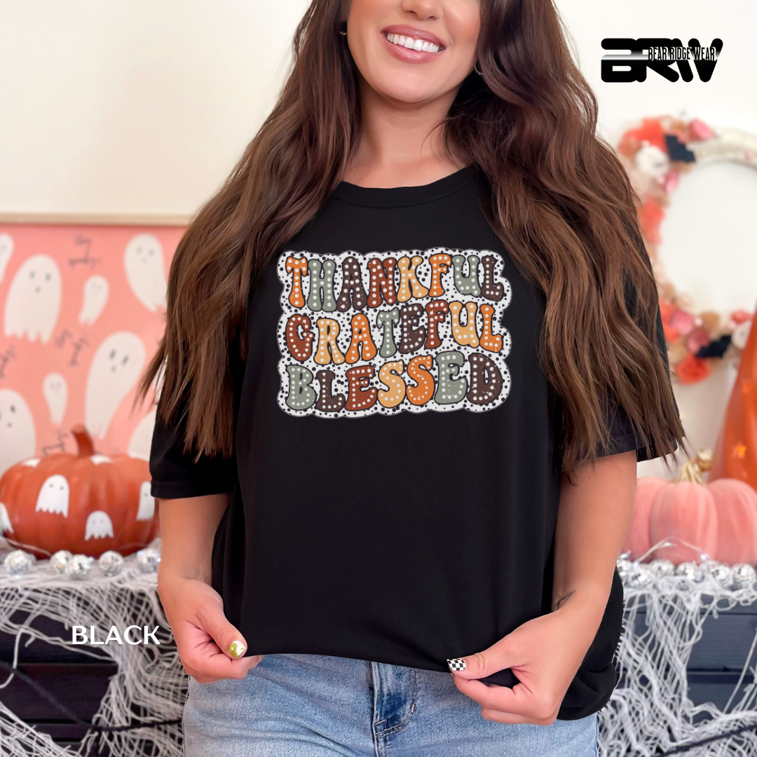 'Thankful Grateful Blessed' Fall Tee
