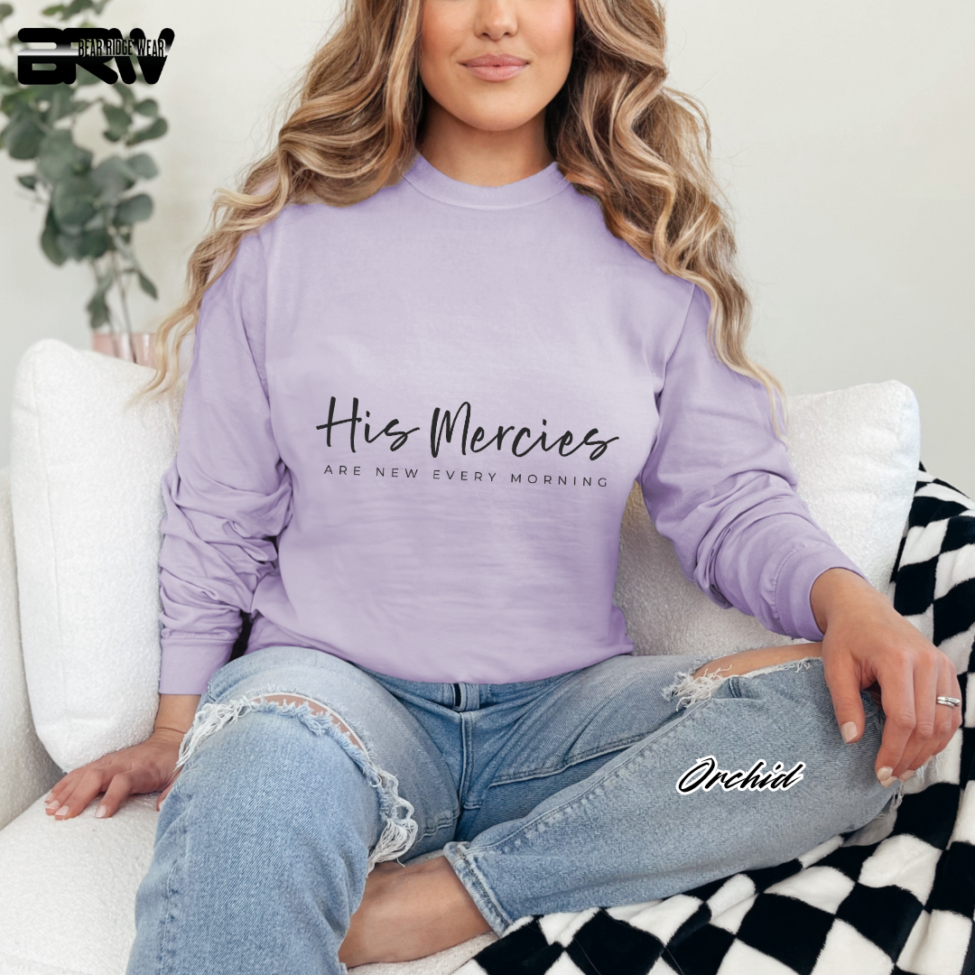 'His Mercies Are New Every Morning' Faith Long-Sleeve Tee