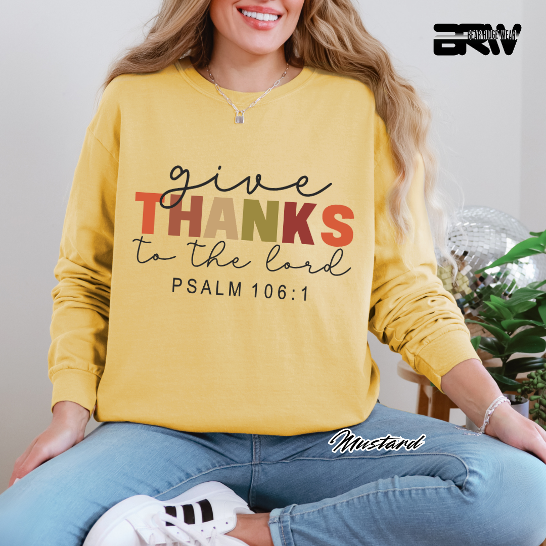 'Give Thanks To The Lord' Faith Long-Sleeve Tee