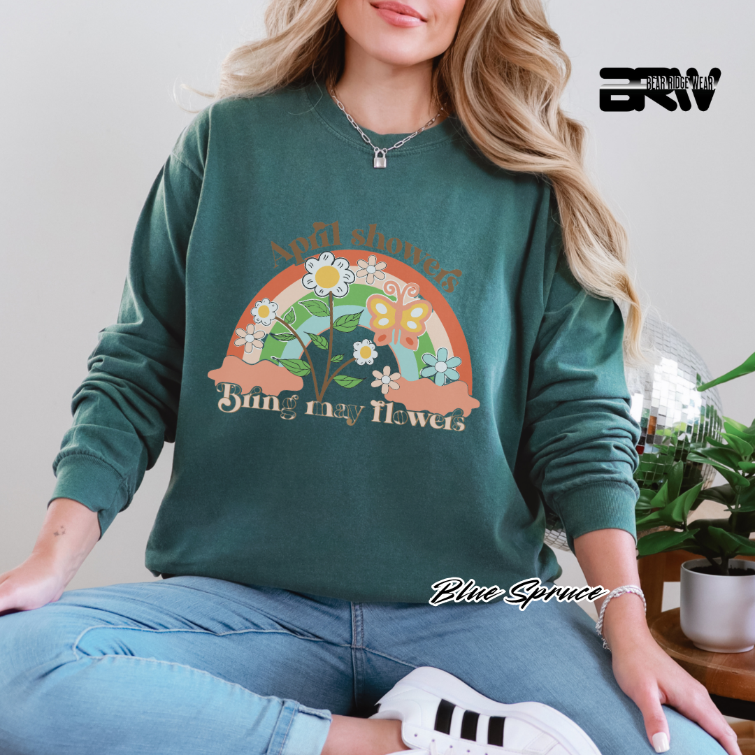 'April Showers, Bring May Flowers' Long Sleeve Tee