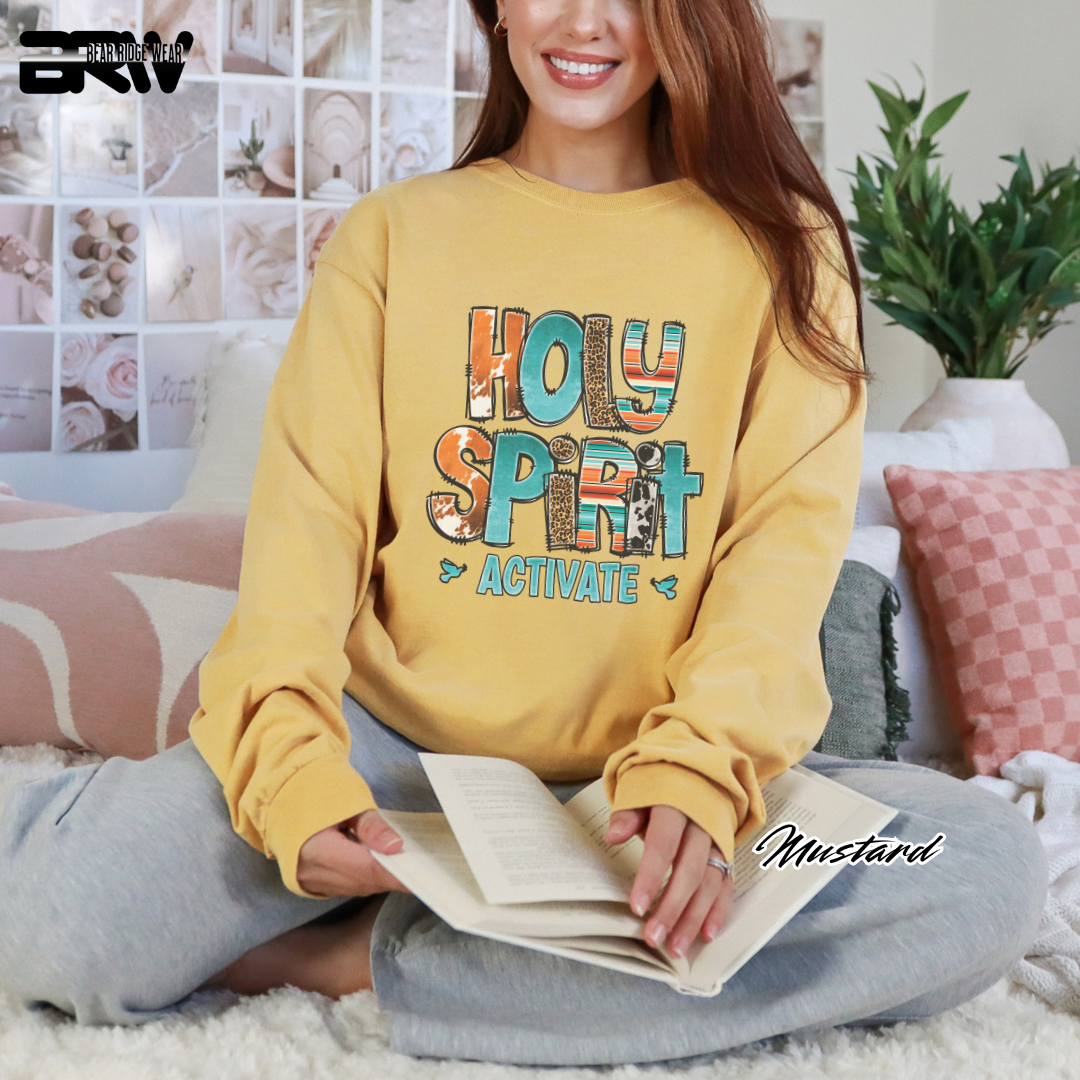 'Holy Spirit Activate' Faith Long-Sleeve Tee