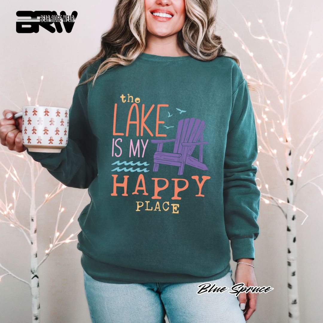 'The Lake Is My Happy Place' Summer Long-Sleeve Tee