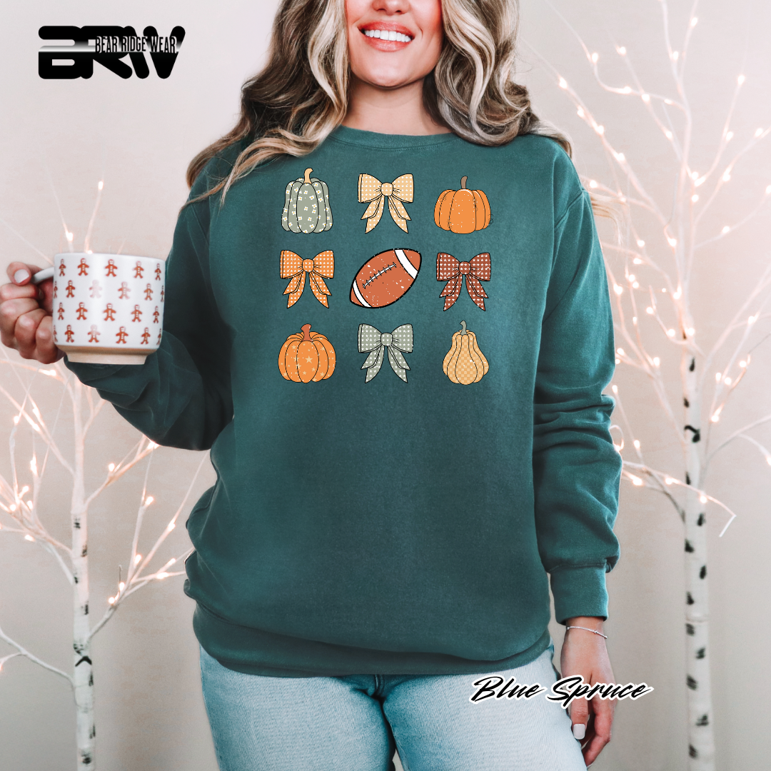 'Pumpkin Distressed football' Fall Long Sleeve Tee