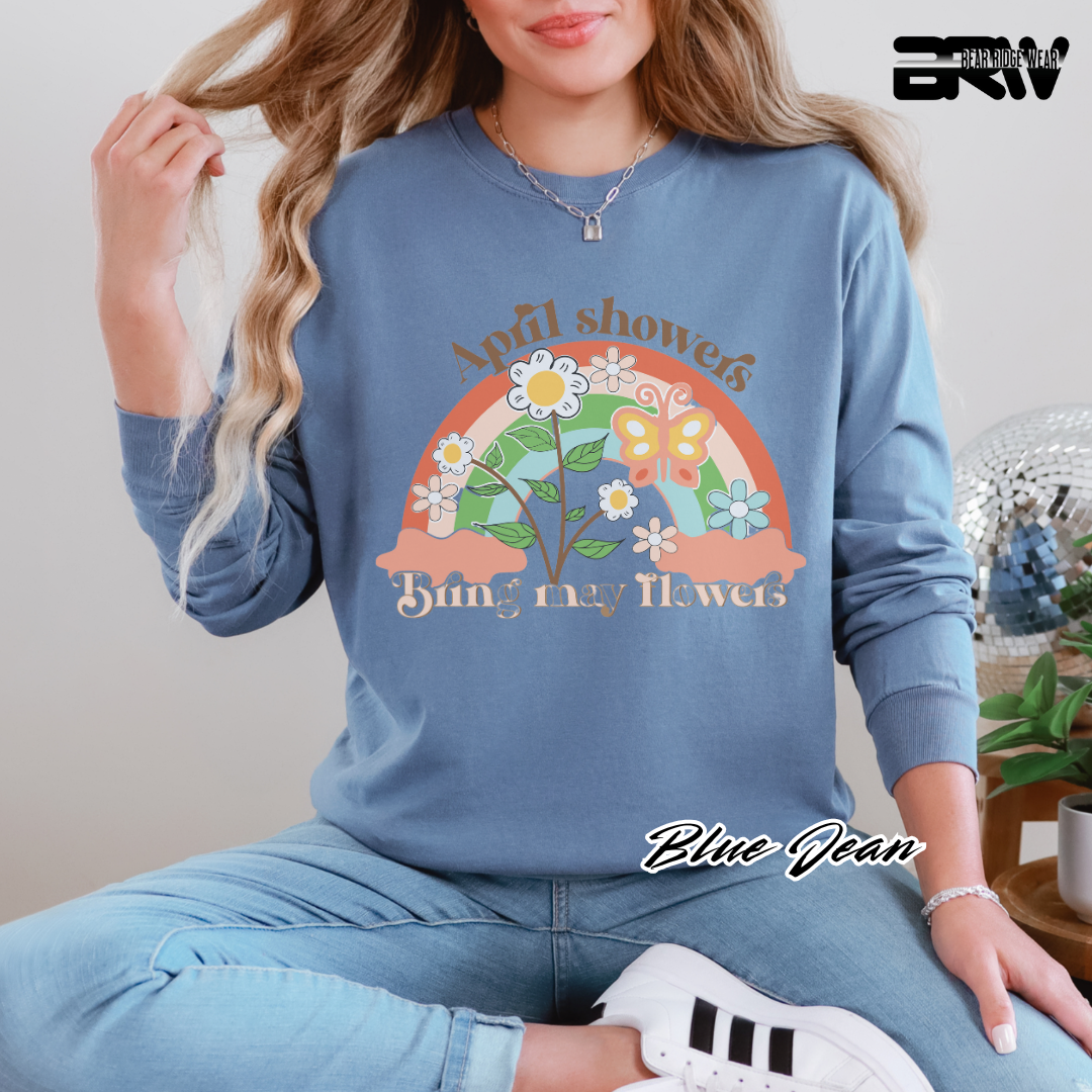 'April Showers, Bring May Flowers' Long Sleeve Tee