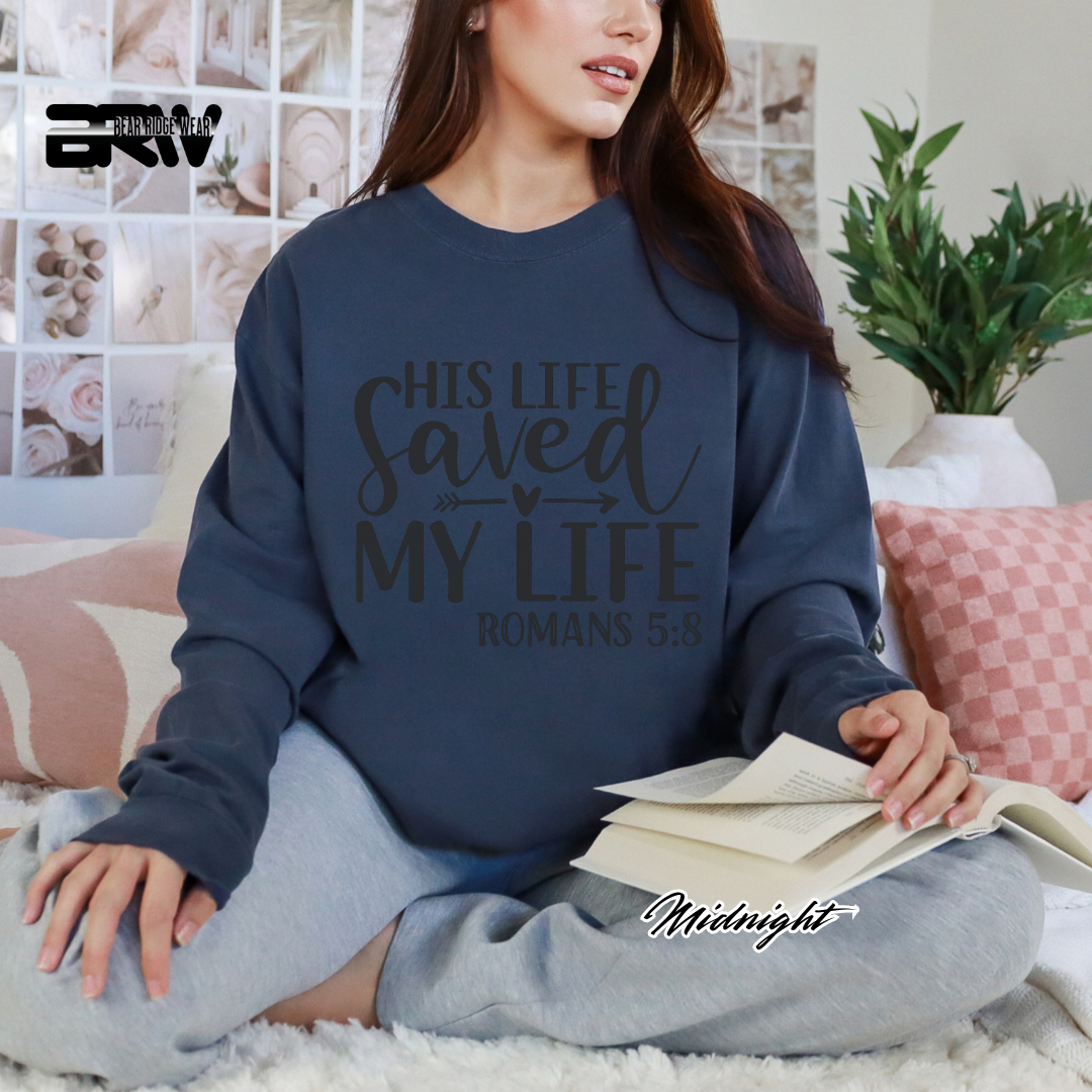 'His Life Saved My Life' Faith Long-Sleeve Tee