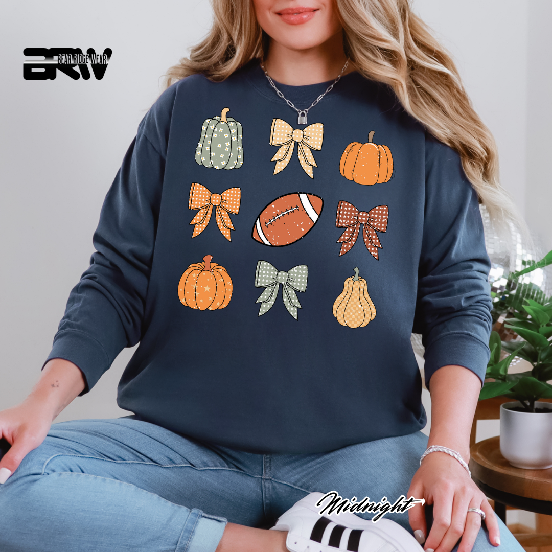 'Pumpkin Distressed football' Fall Long-Sleeve Tee