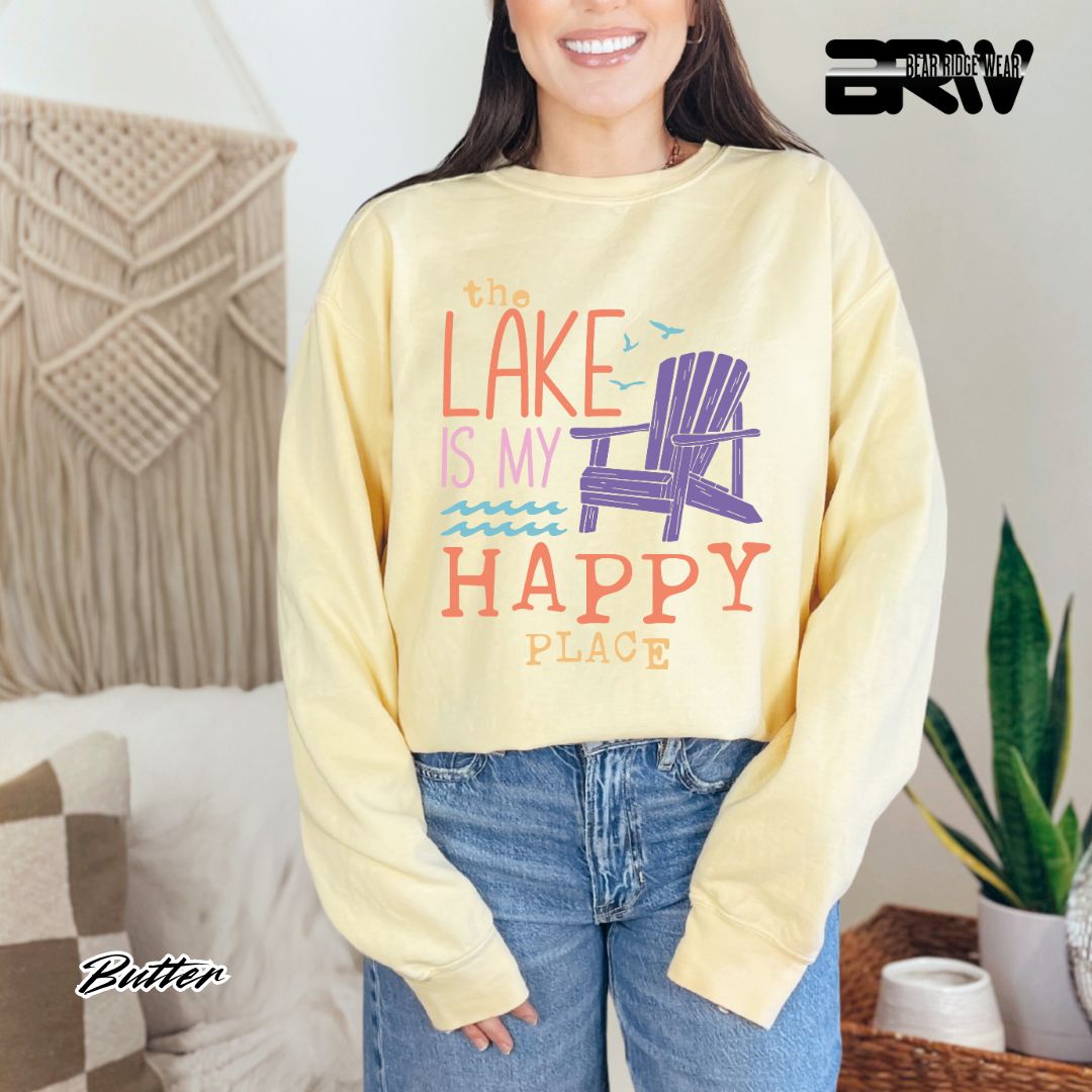 'The Lake Is My Happy Place' Summer Long-Sleeve Tee