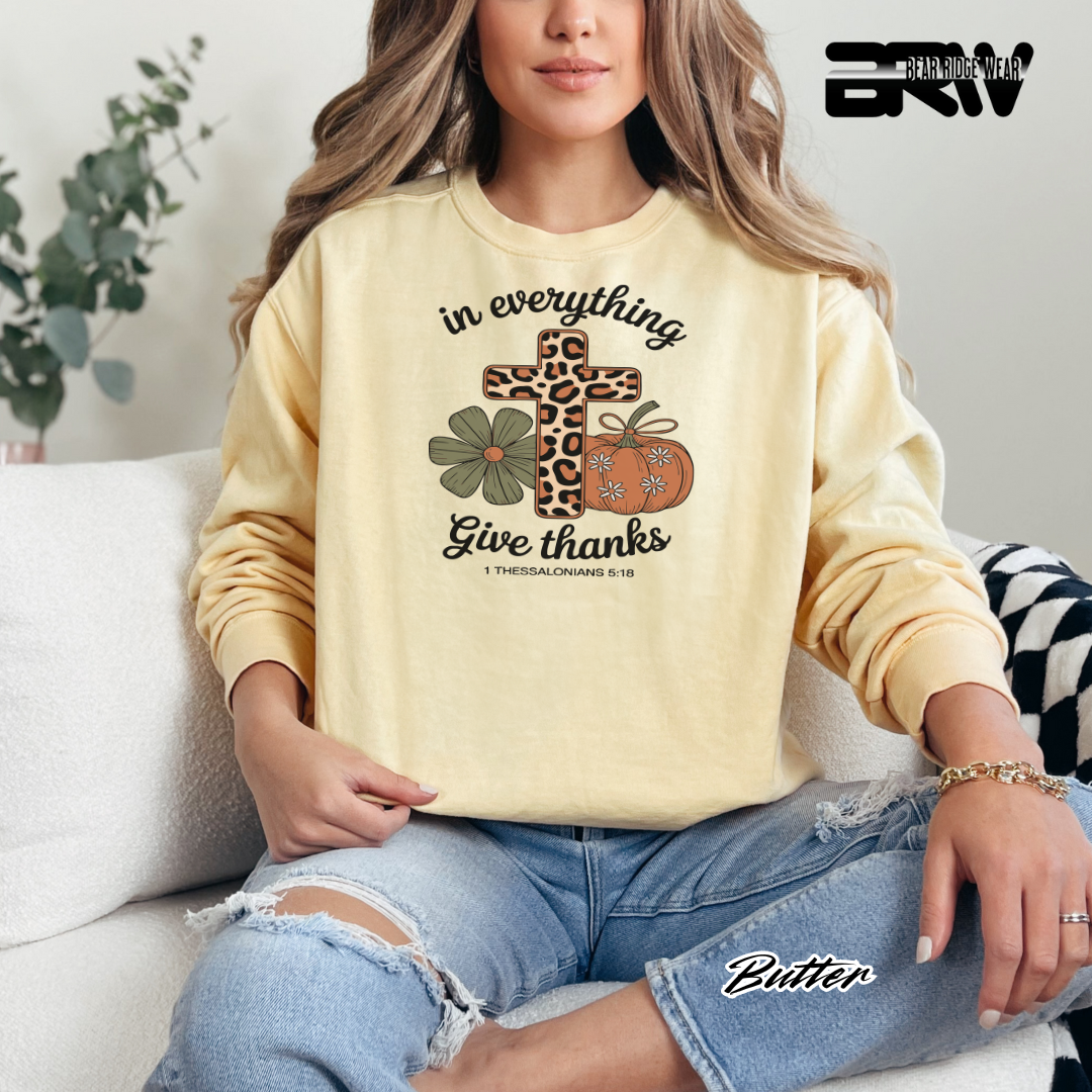 'In Everything Give Thanks' Fall Long Sleeve Tee