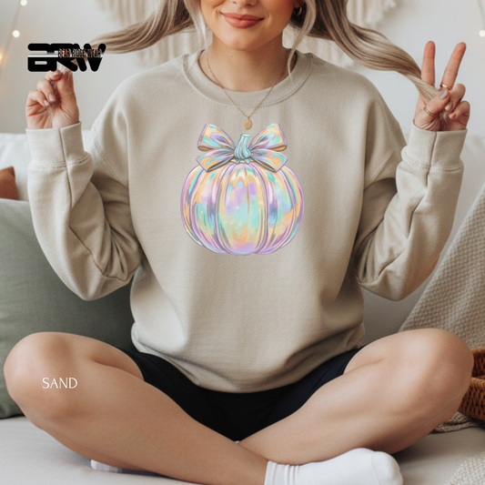 'Iridescent Pumpkin' Fall Crewneck Sweatshirt