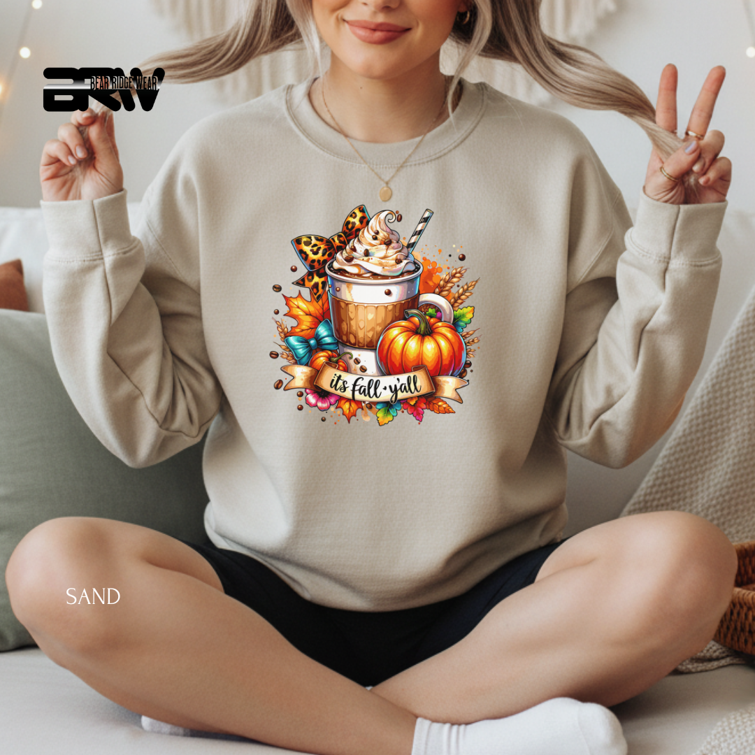 'Its Fall Yall Latte' Fall Crewneck Sweatshirt