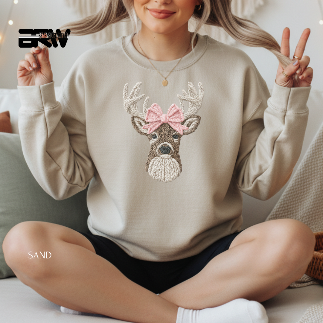 'Deer Yarn' Christmas Crewneck Sweatshirt