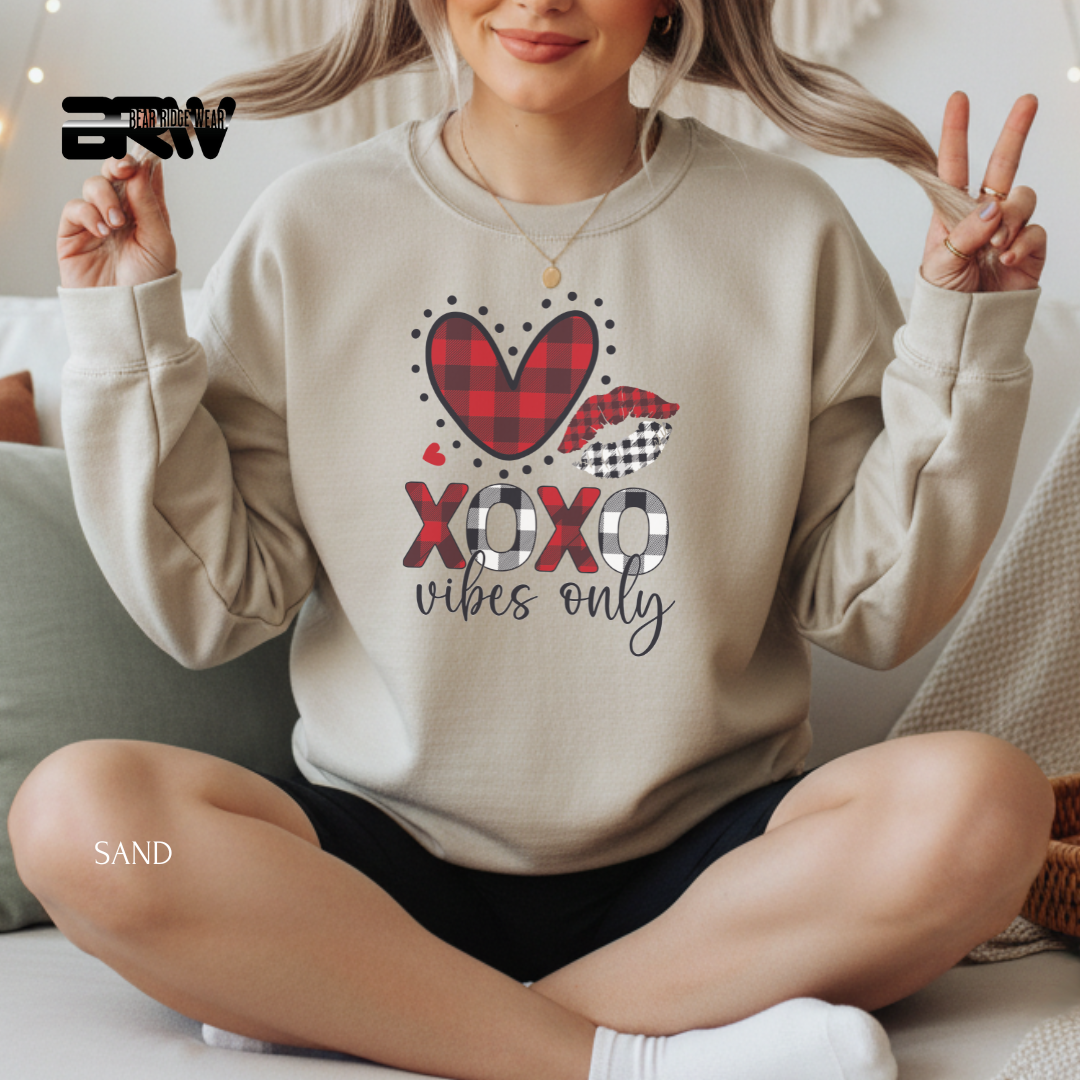 'XOXO Vibes Only' Valentine's Crewneck Sweatshirt