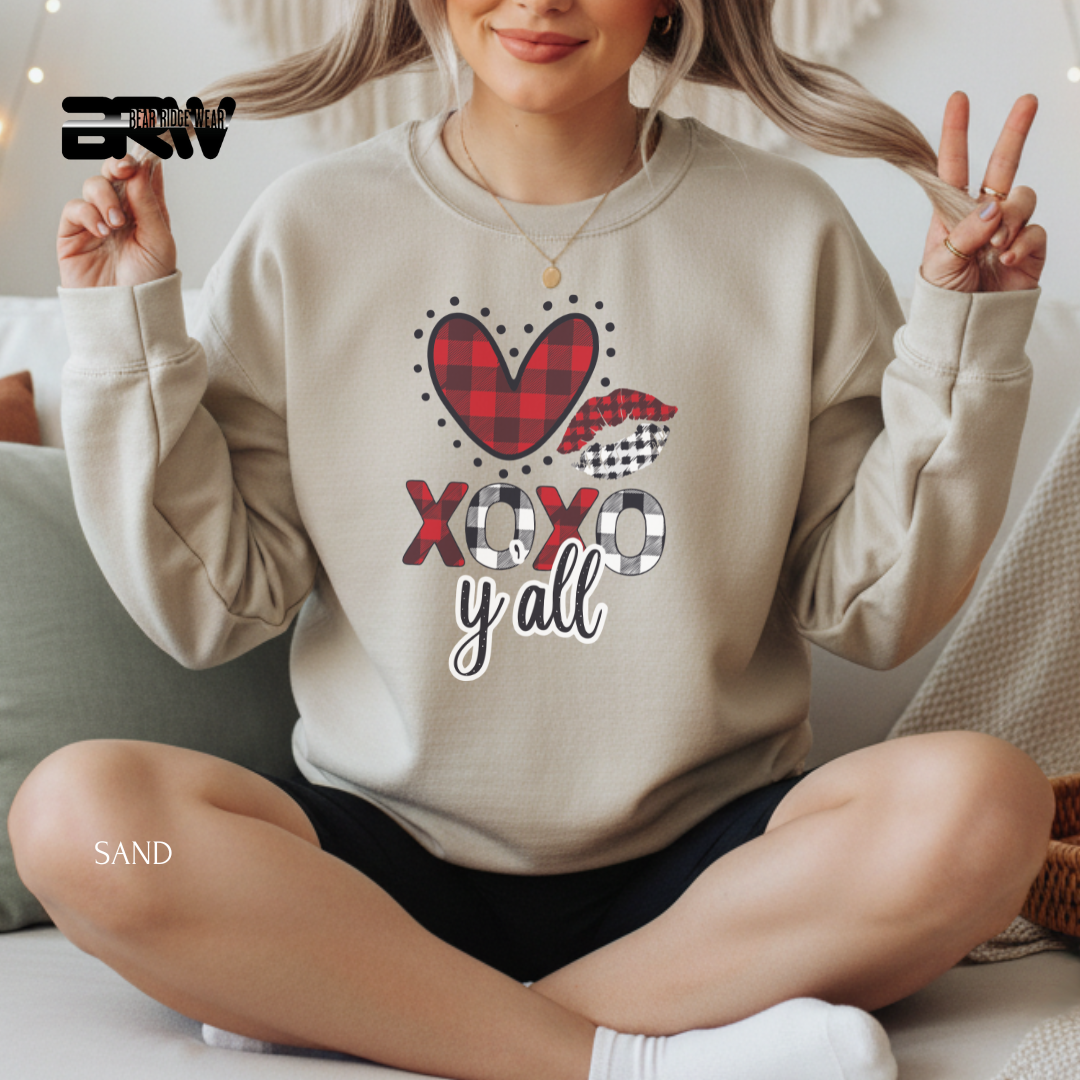 'XOXO Y'all' Valentine's Crewneck Sweatshirt