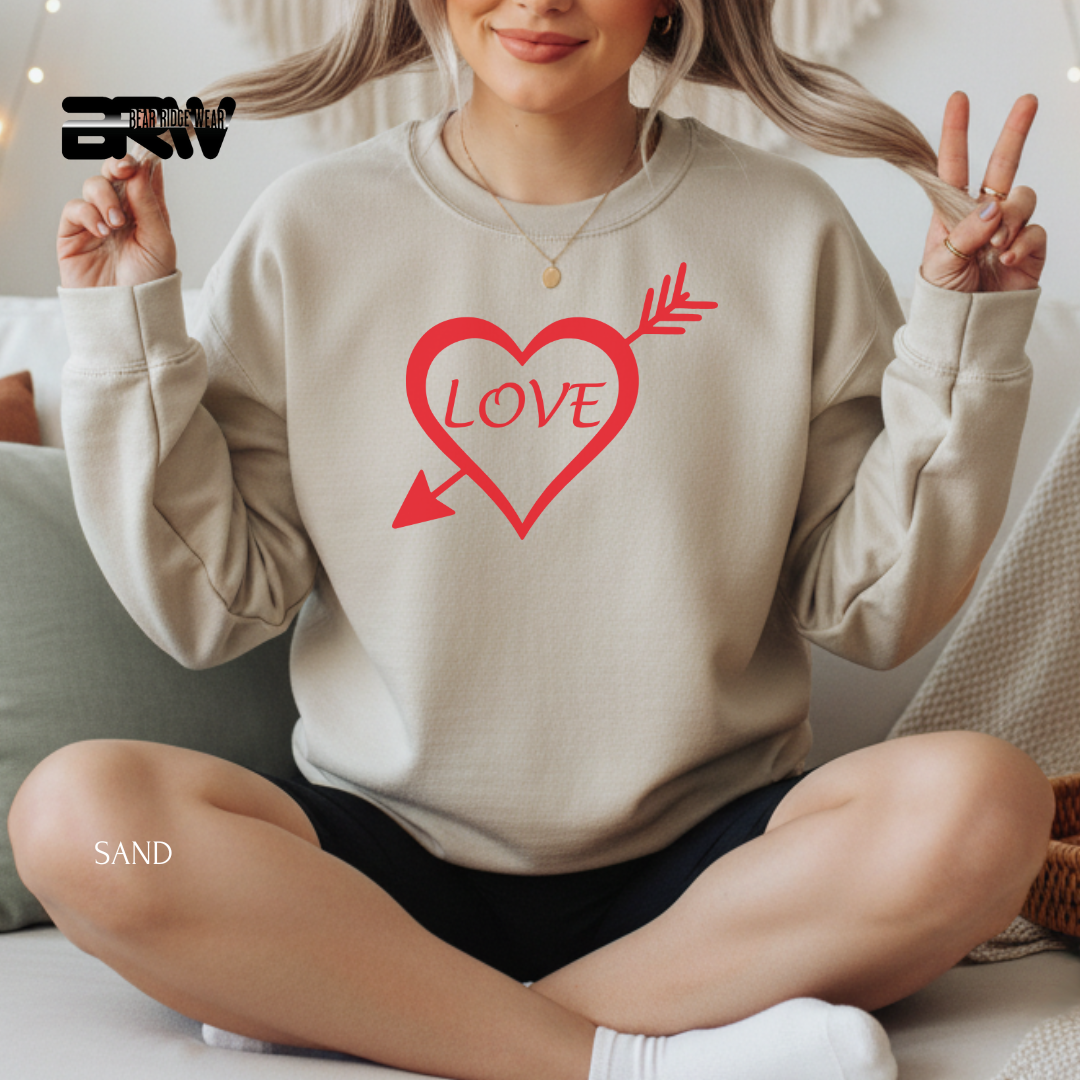 'Love -Heart Arrow' Valentine's Crewneck Sweatshirt
