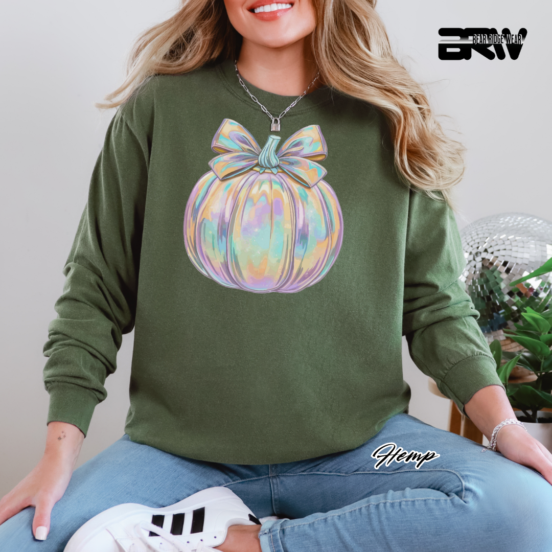 'Iridescent Pumpkin' Fall Long-Sleeve Tee