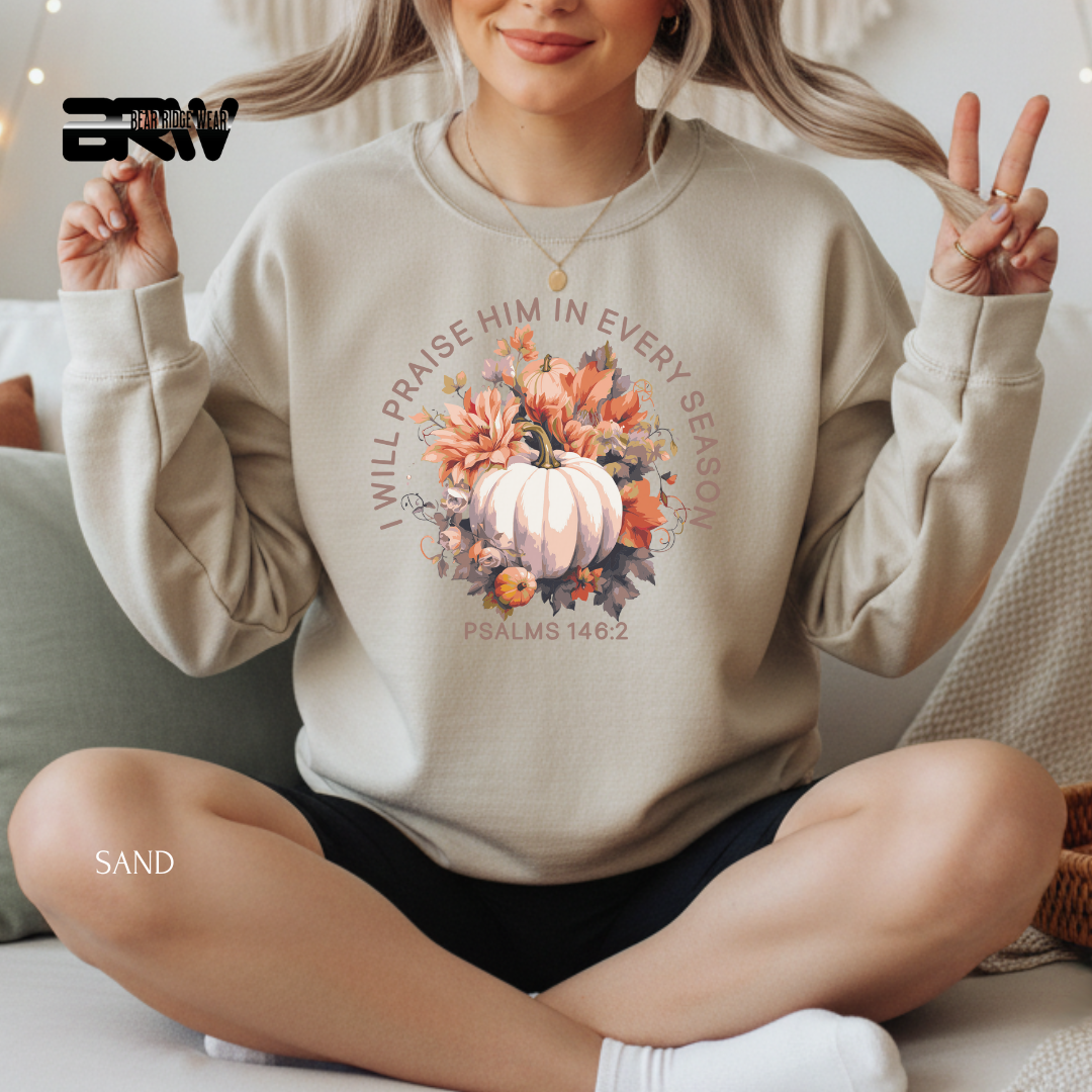 'I Will Praise Him' Fall Crewneck Sweatshirt
