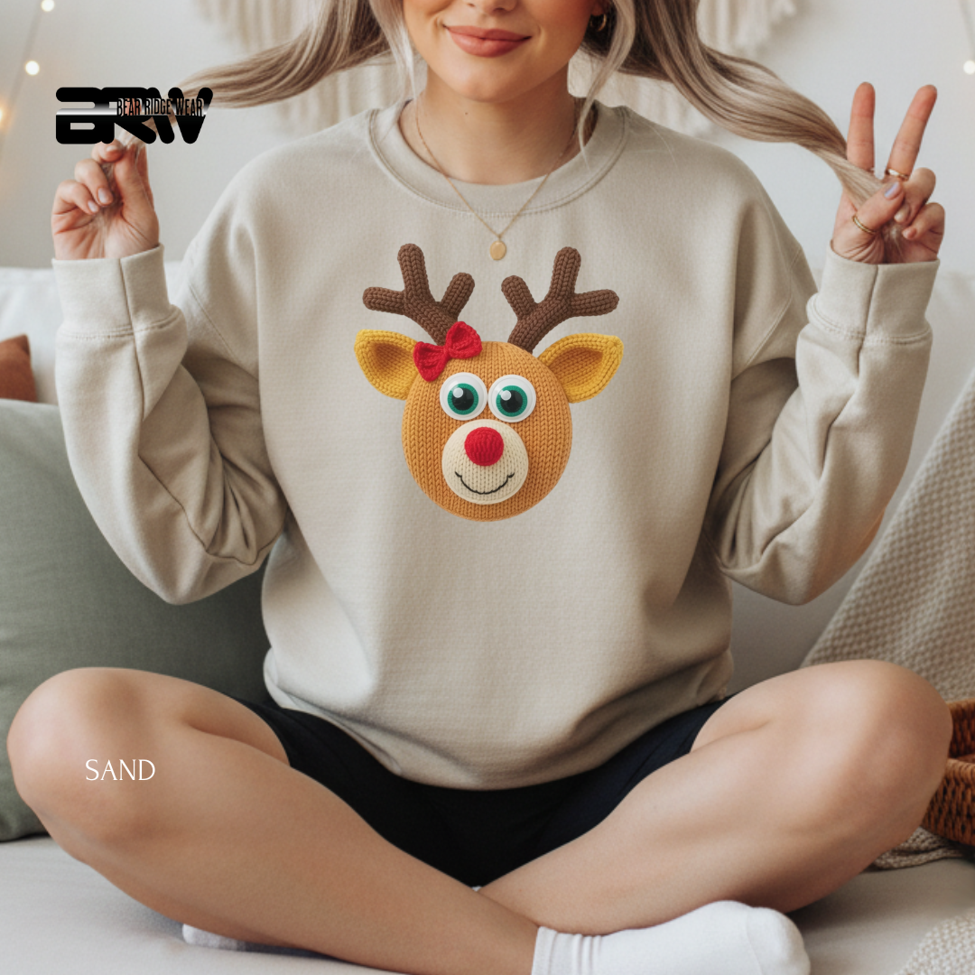 'Reindeer Yarn' Christmas Crewneck Sweatshirt