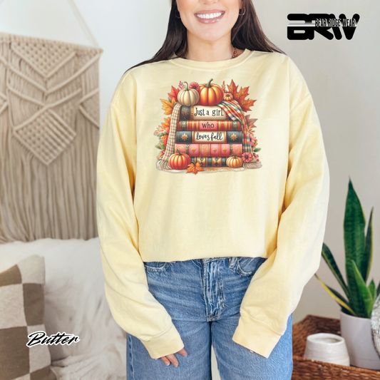 'Just A Girl Who Loves Fall-Books' Fall Long Sleeve Tee