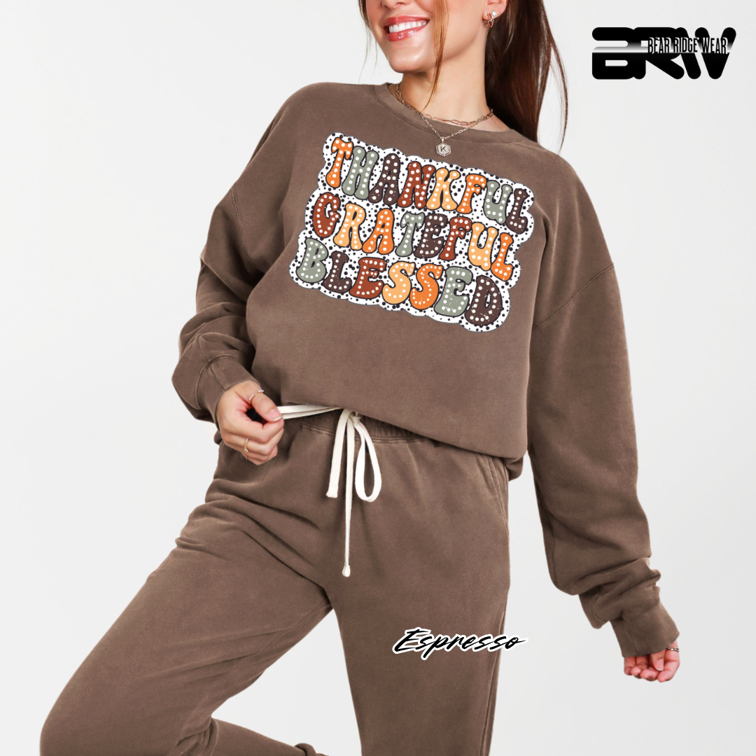 'Thankful Grateful Blessed' Fall Long Sleeve Tee