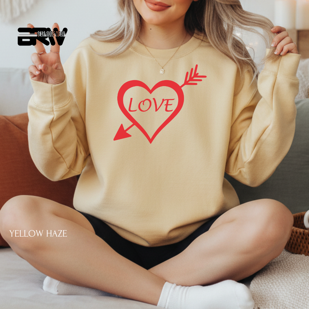 'Love -Heart Arrow' Valentine's Crewneck Sweatshirt