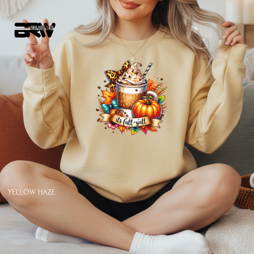 'Its Fall Yall Latte' Fall Crewneck Sweatshirt