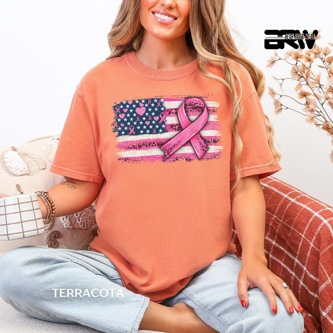 'Breast Cancer-Flag' Awareness Tee