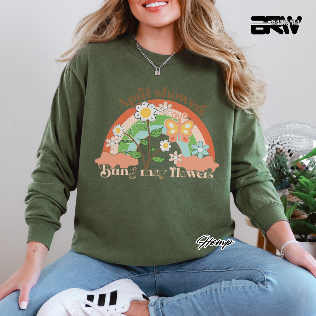 'April Showers, Bring May Flowers' Long Sleeve Tee